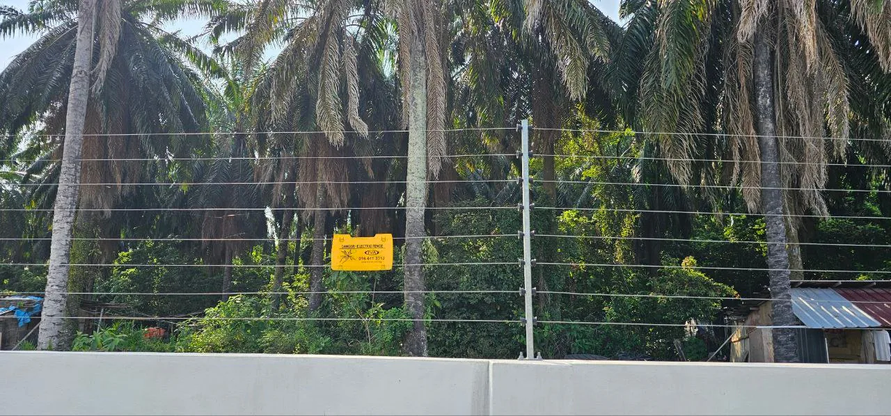 Diamond Pavilion high-voltage electric fence on the perimeter wall