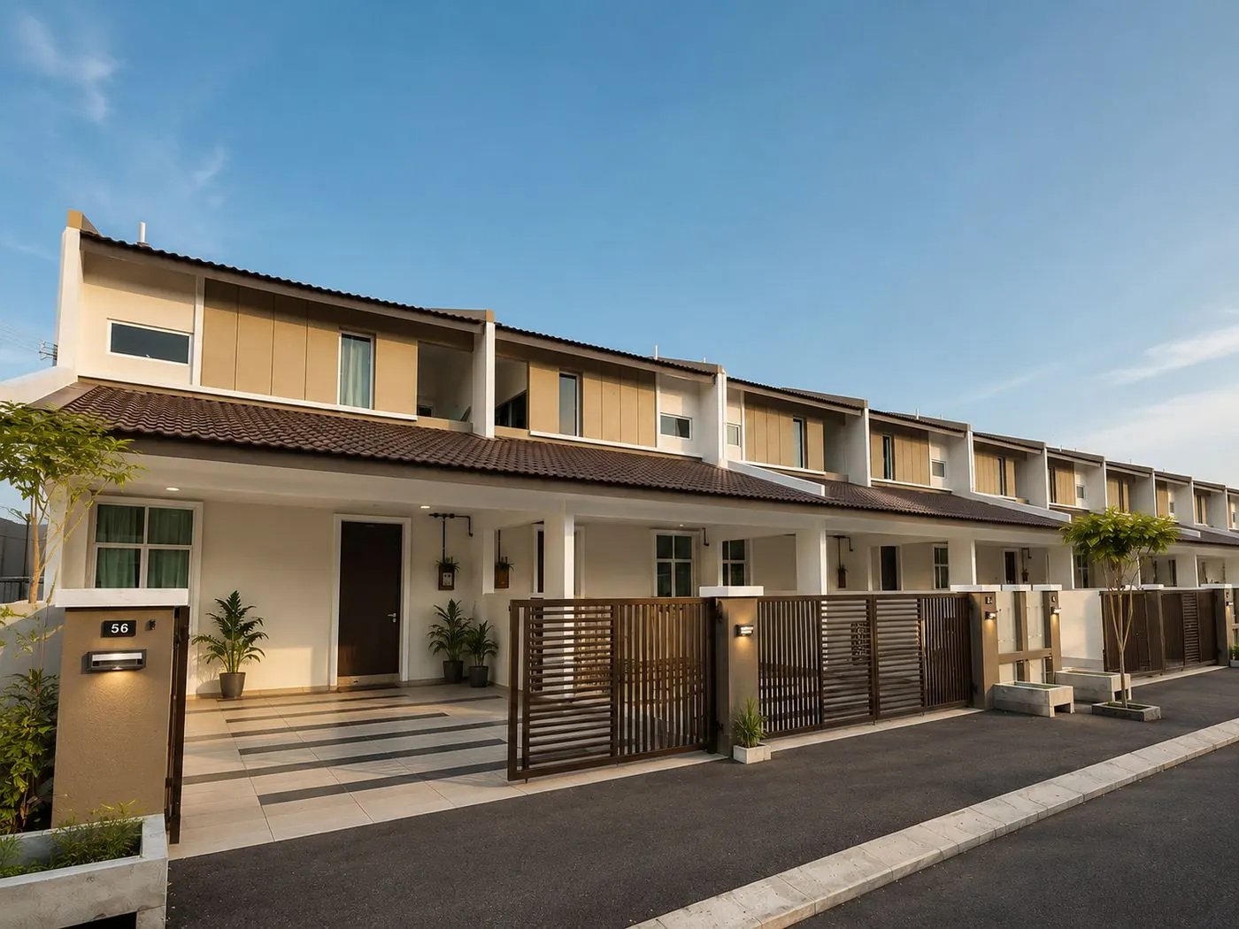 Completed double storey terrace facade at Pearl Garden Phase 2B, Bandar Seri Botani Ipoh
