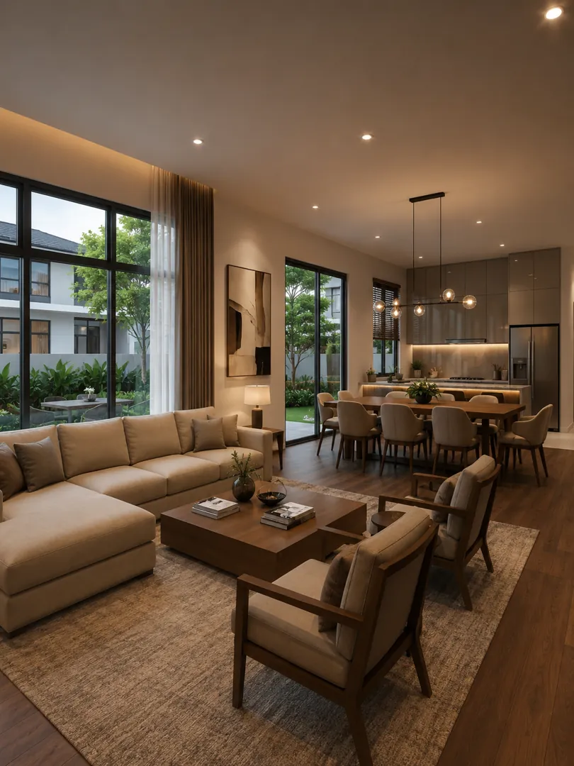 Urban FORResSSTss Gated enclave artist impression: living and dining